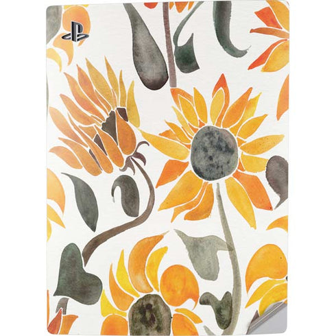 Cat Coq Yellow Sunflower PS5 Digital Edition Console Skin